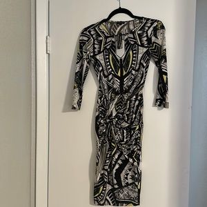 River Island bodycon dress with side touching/Tribal print